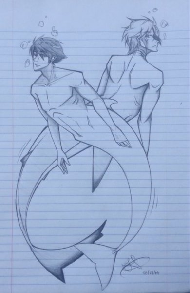 Наброски парней Русалов