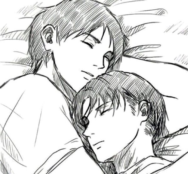 Леви и Эрен раскраска