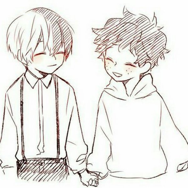 Тодороки и Мидория карандашом