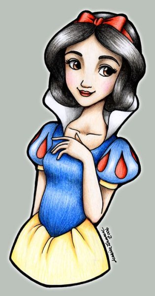 Белоснежка рисунок карандашом