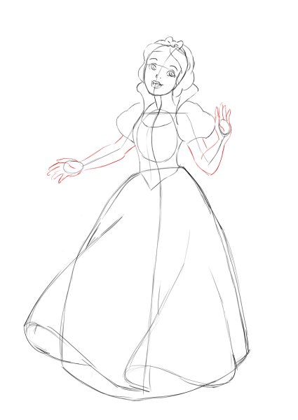 Белоснежка карандашом