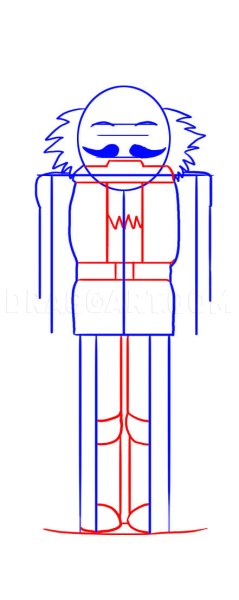 Поэтапный рисунок Щелкунчика