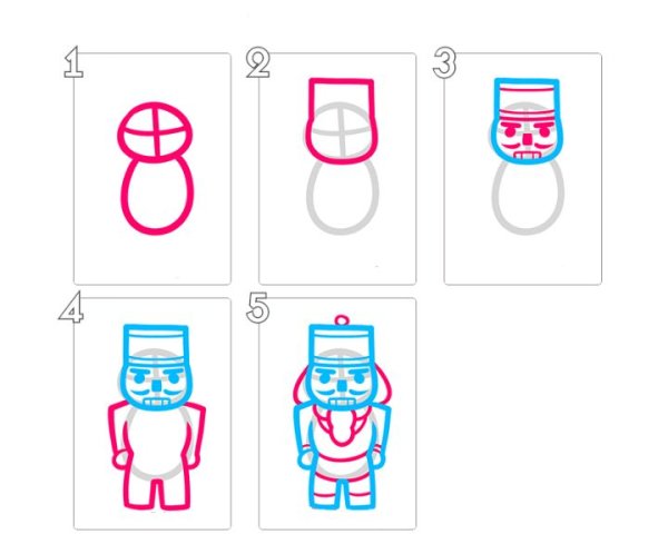Как нарисовать Щелкунчика поэтапно