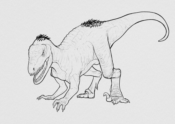 Индораптор карандашом