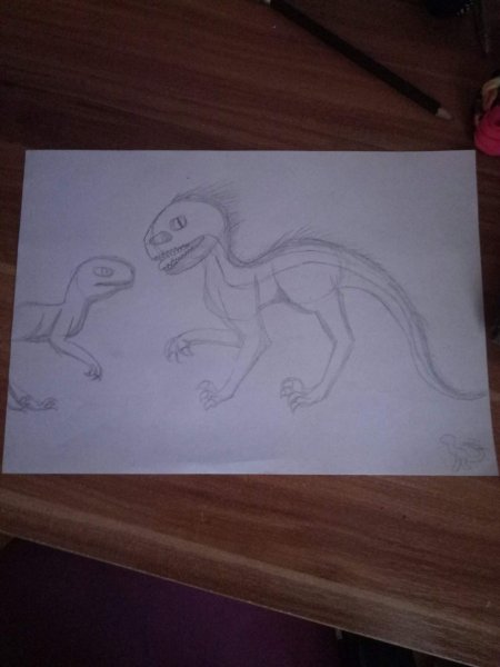 Индораптор арт карандашом