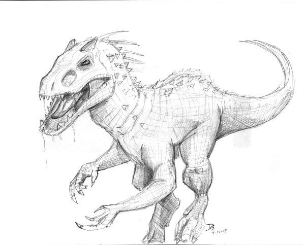 Велоцераптор карандашом поэтапно
