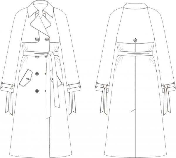 Технический эскиз пальто