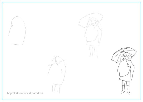 Эскиз пальто женского