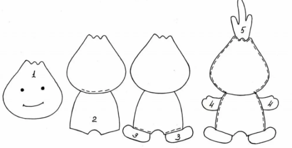 Чиполлино из фетра выкройка