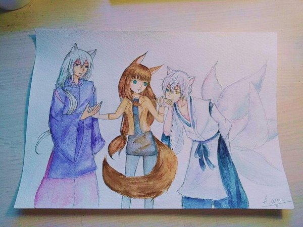 Рисовать Кицунэ поэтапно