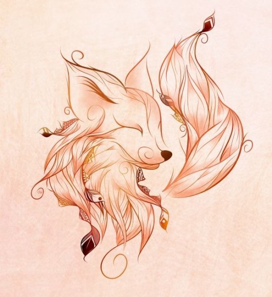 Кицунэ лиса тату