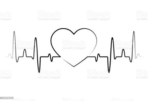 Сердце с линией кардиограммы