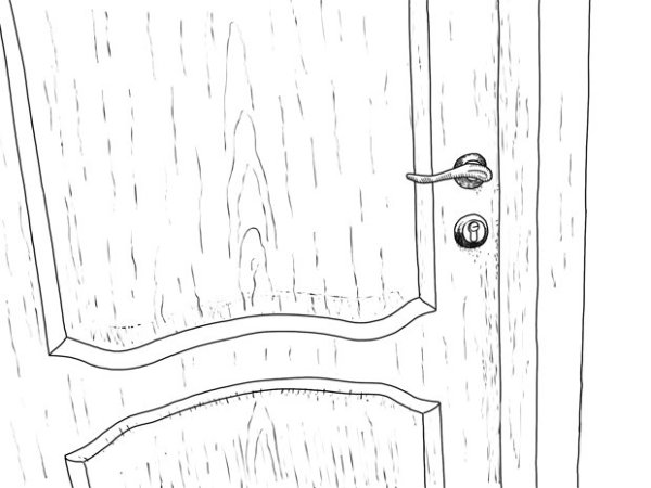 Деревянная дверь рисунок