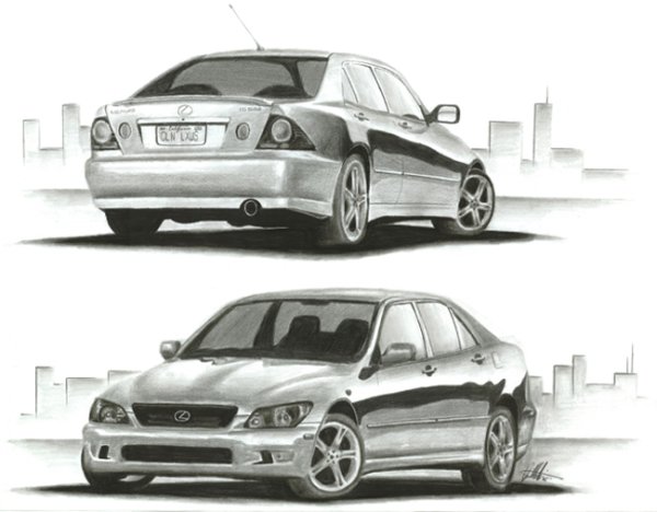 Лексус ИС 300 рисунок сбоку