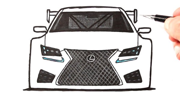 Машина Лексус карандашом