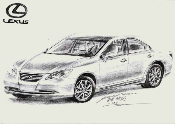 Лексус 500 седан спереди нарисованный