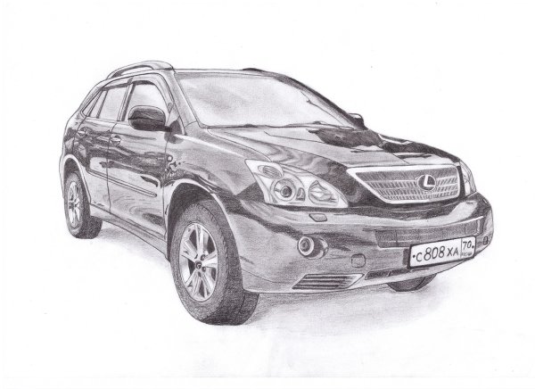 Лексус РХ 300 карандашом