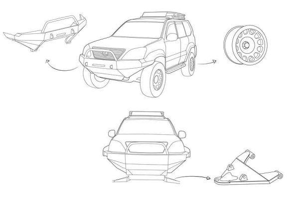 Lexus gx600 чертеж