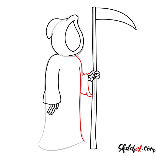 Смерть с косой рисунок карандашом