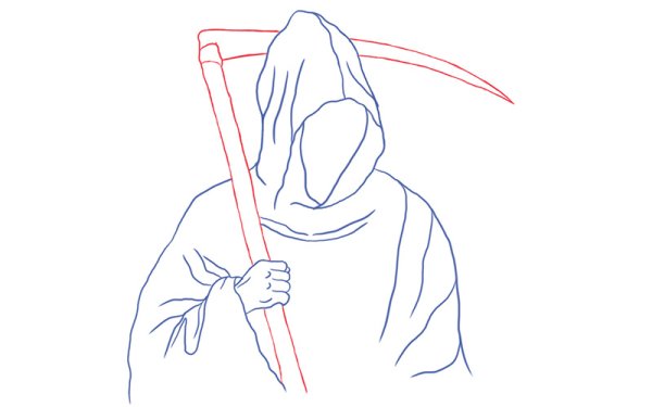 Смерть с косой контур