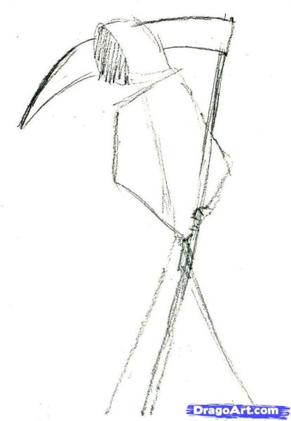 Рисунок косы смерти карандашом