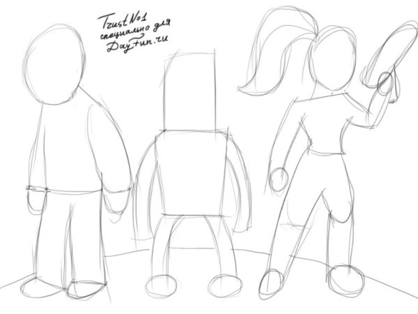 Пошаговые рисунки карандашом для начинающих роботы