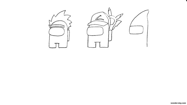 Легкий рисунок among us