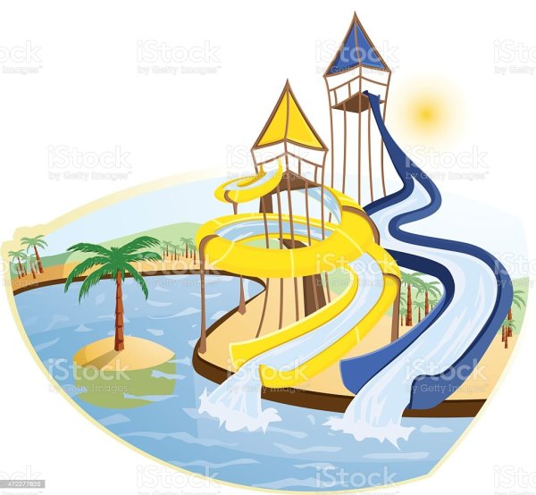 Горка в аквапарке рисунок