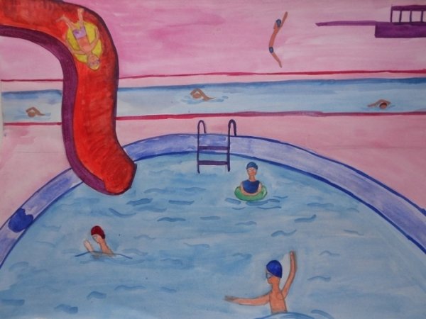 Рисунок аквапарка для детей