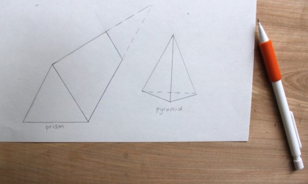 3д треугольник карандашом
