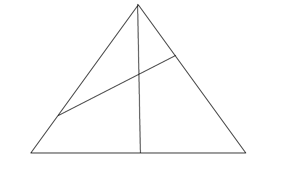 Треугольник разделенный на 3 части