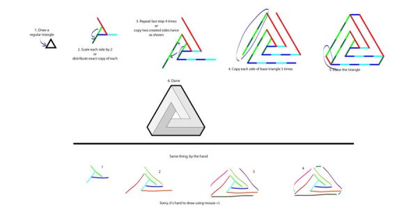 Треугольник Пенроуза по клеточкам