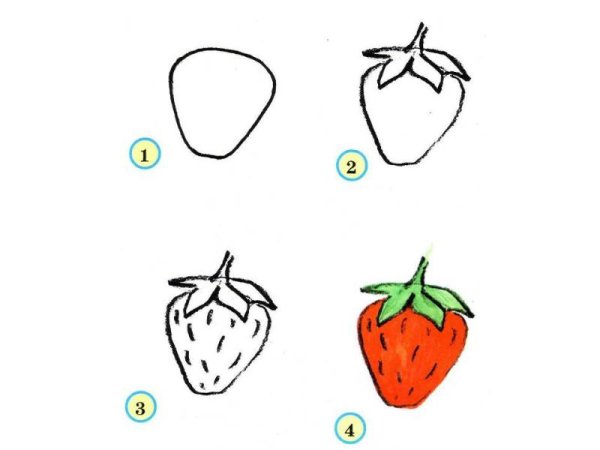 Клубника рисование