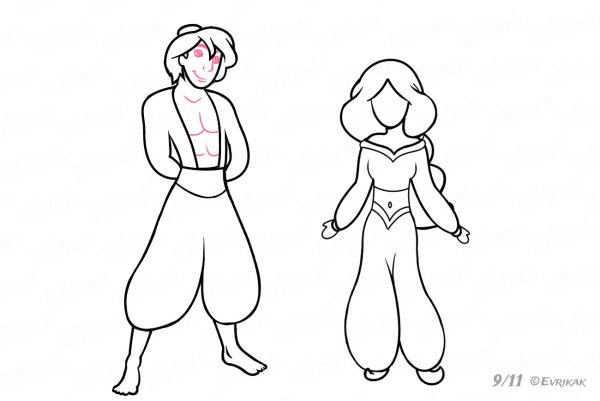 Алладин рисунок поэтапно