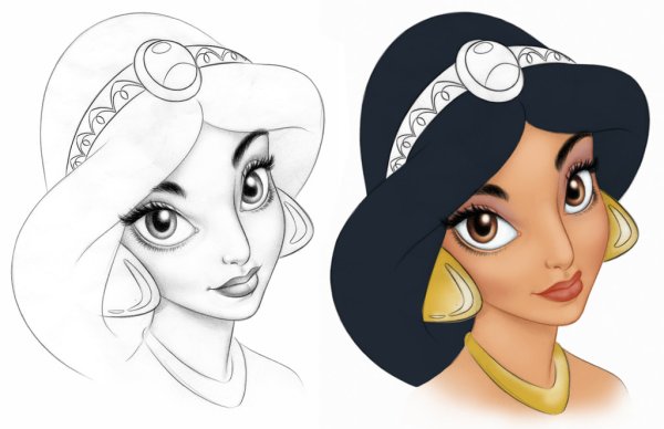 Принцесса Жасмин рисунок