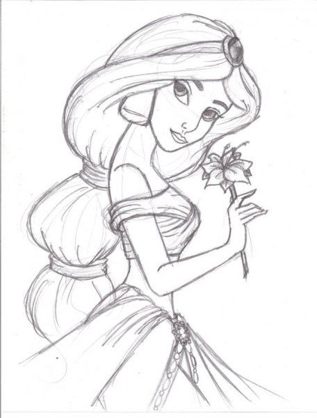 Принцесса рисунок карандашом