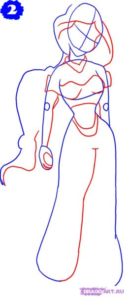 Принцесса Жасмин рисунок поэтапно