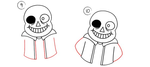 Санс поэтапное рисование