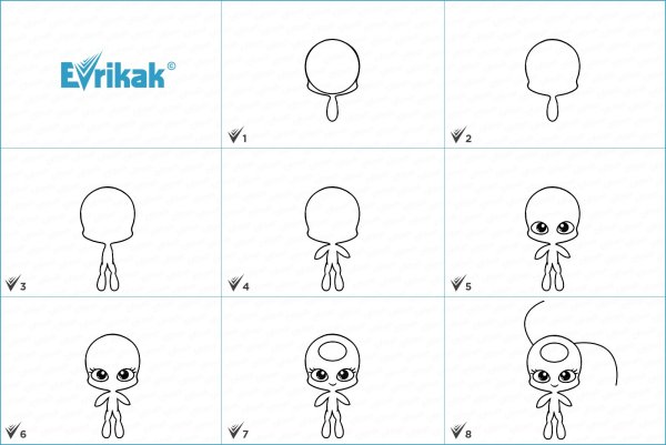 Тики рисунок поэтапно