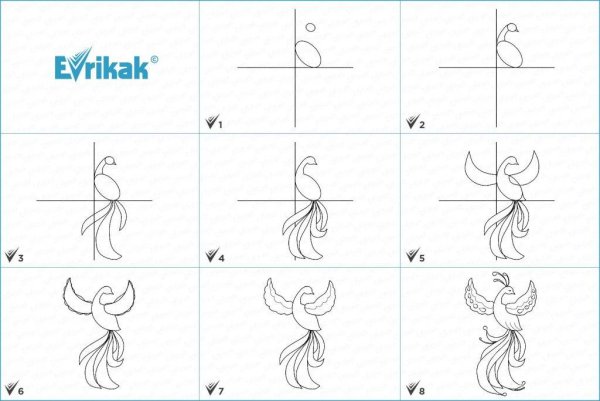 Схема рисования кошки для дошкольников