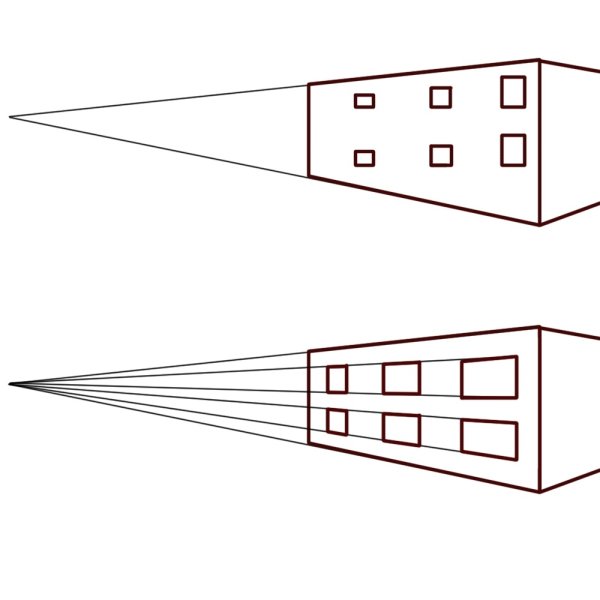 Рисование перспективы домов для дошкольников