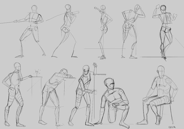 Наброски поз для рисования