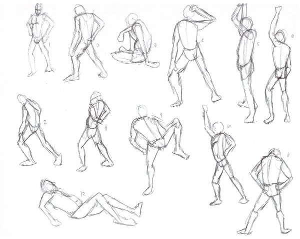 Зарисовки человека в движении