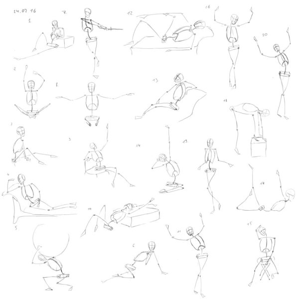 Позы пошагово рисунок