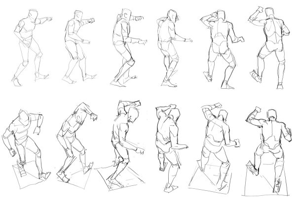 Позы со скейтом для рисования