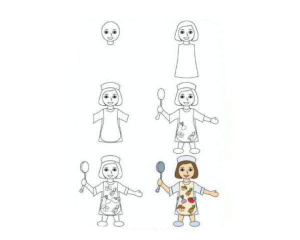 Поэтапное рисование на тему профессии