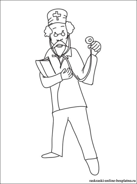 Раскраска профессия врач