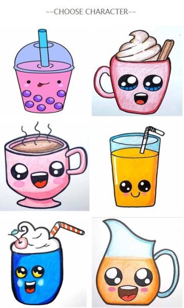 Рисунки напитков для срисовки легкие