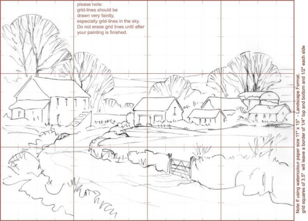 Пошаговое рисование пейзажа