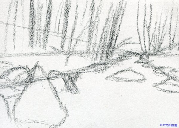 Рисуем реку карандашом
